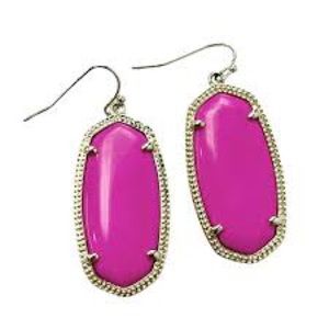 Kendra Scott hot pink and gold ELLE earrings